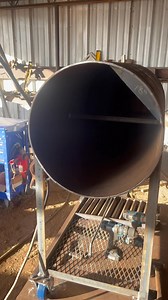 Started this custom bbq pit today. 20” diameter x 5/16” thick x 36” long main pit with cowboy style firebox | KB custom bbq pits