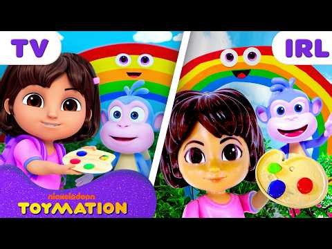 Dora Toys Save a Rainbow's Colors! 🌈 w/ Boots & Swiper | Toymation