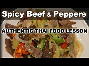 Authentic Thai Recipe for Spicy Beef with Mixed Peppers - เนื้อผัดพริกอ่อน - Neua Pad Prik On