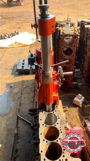 Engine Block Cylinder Boring Process #engine #engine #shorts #truck #repair #cylinder #tools #viral
