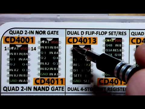 Preview Set Reset Flip Flop circuit demo using 4013 Integrated Circuit IC DIY electronics