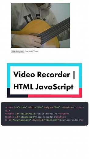 Webcam/Video Recorder | HTML JavaScript #coding #learncoding #learncodingonline #webdevelopment #htmlcode #javascriptlearning #programming #programmer #javascript #javascripttutorial #programmingtutorial #htmllearning #htmljavascript #learnhtml5 #learnjavascript #javascriptdeveloper #javascriptprogramming #javascripttips