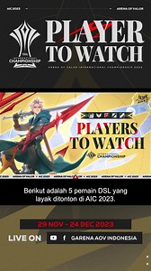 Player to Watch Dark Slayer Lane - AIC 2023 Pemain DSL yang baik dapat membantu tim mengontrol setengah dari Map dan menjadi penjepit untuk menjebak lawan. Berikut adalah 5 pemain DSL yang paling layak untuk ditonton di AIC 2023. Follow @aov.esports.id untuk mendapatkan Informasi mengenai Esports Garena AOV Indonesia. #AIC #AIC2023 #EsportsAOV #AOVEsports #ASL #ConquerYourDream #GarenaAOV #ArenaofValor #傳說對決 #Lienquanmobile #ROV #AOV #Games #Moba #Esports | Garena AOV Indonesia