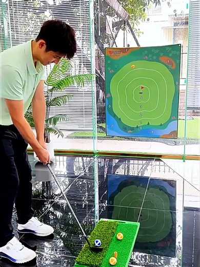 PGM Custom Portable Indoor Golf Swing Mat for Chipping Game & Practice Training Aids #golf #golfswing #golfmat