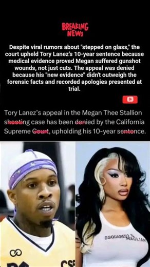 Evidence Wins, The Appeal Fails.#ToryLanez #MeganTheeStallion #JusticeForMegan #ToryLanezAppeal