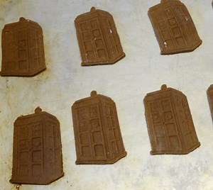 3D printed TARDIS gingerbread cookies