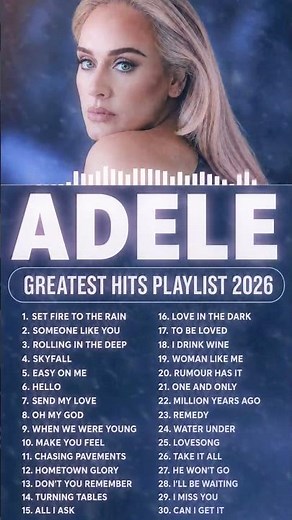 Adele Best Songs Playlist 2026 ~ The Best Of Adele ~ Adele Greatest Hits Full Album 2026