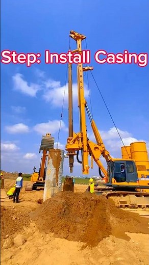 Step: Install Casing for bore pile if SLT #borepile #bridgeconstruction #infrastructure #excavator