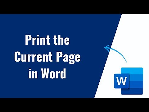Print the Current Page in Your Word Document