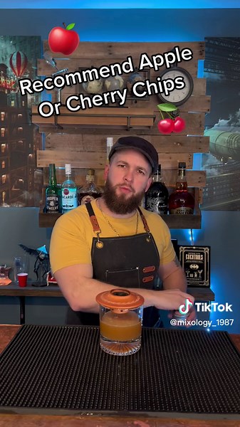 Making the Apple Scrapple Smoke Apple Syrup@mixology_1987 Bacon Syrup@mixology_1987 #apple #scrapple #vodka #mixology #fyp #bartendersoftiktok #delaware