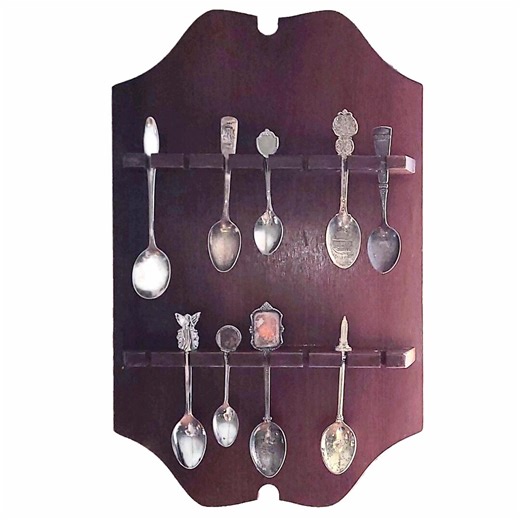 Vintage Wood Souvenir Spoon Rack – Wall Hanging Display, 14-spoon Capacity - Etsy