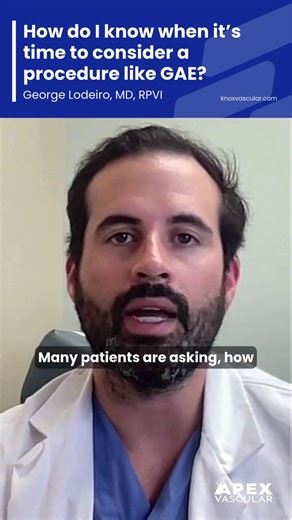 When is it time to consider Genicular Artery Embolization? One of the clearest signs is when joint pain begins to limit your daily routine or favorite hobbies. This procedure is designed for patients who have tried conservative treatments, like pain meds or physical therapy, but still struggle with daily mobility GAE offers a non-surgical alternative for managing arthritis pain in the knees, ankles, or shoulders. Because it is a catheter-based intervention done under local sedation, patients avo
