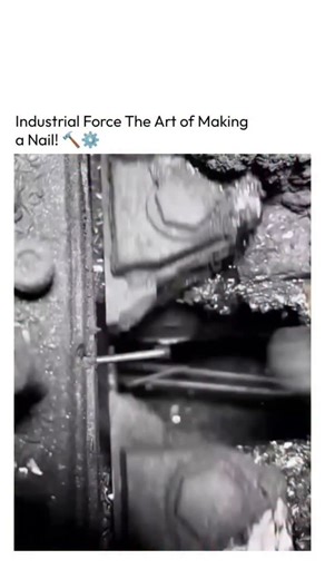 The Technology on Instagram: "Industrial Force: The Art of Making a Nail! 🔨⚙️ Observe the raw power and precision of a cold-heading machine in this mesmerizing slow-motion clip! This is the process that transforms a simple metal wire into the fasteners that hold our world together. The Cold Heading Process This high-speed manufacturing technique forges metal at room temperature, using brute force to shape it. Forming the Head: A thick metal wire is fed into a die. A powerful, hammer-like punch