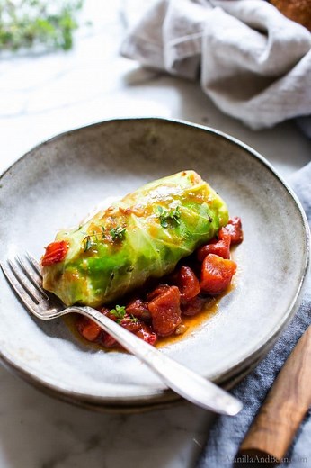 Mushroom Stuffed Vegetarian Cabbage Rolls (Vegetarian & Vegan)