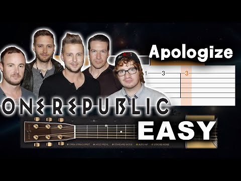 One Republic - Apologize - EASY Guitar tutorial (TAB AND CHORDS)