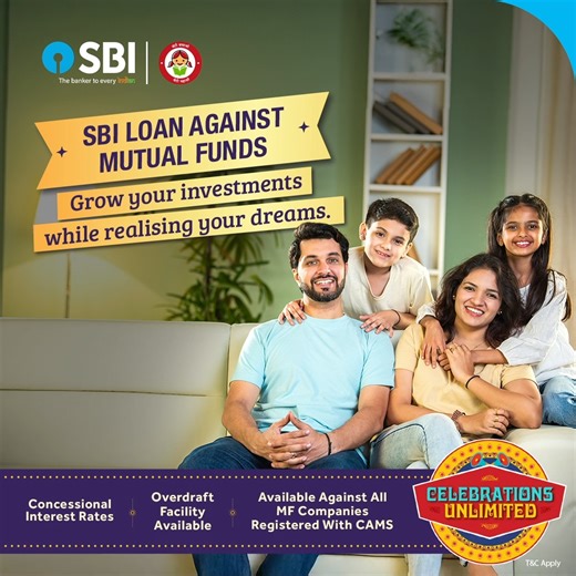 When mutual funds are your shield, why break them for short‑term needs? Get SBI Loan Against Mutual Funds and realise your dreams while your investment works for you. To know more, visit: https://sbi.bank.in/web/personal-banking/loans/loans-against-securities/loan-against-mutual-fund-units #SBI #TheBankerToEveryIndian #CelebrationsUnlimited #LoanAgainstMutualFunds | State Bank of India