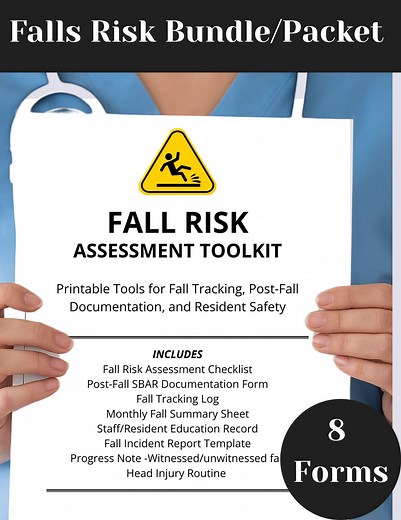 Printable Fall Risk Toolkit for Nursing Homes, Printable LTC Forms Packet Bundle for Docs, Dows and Retirement Homes for Elderly Assessment - Etsy