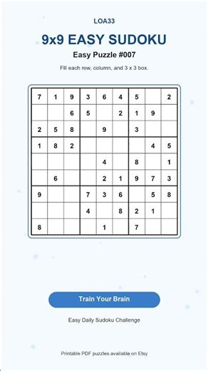Easy Sudoku Challenge #007