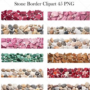 Stone Border Clipart, Borders PNG, Digital Download - Etsy