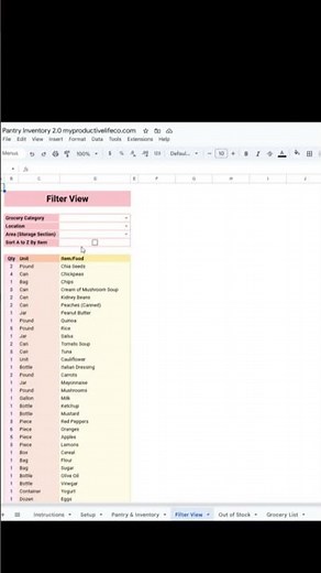 Pantry Inventory Spreadsheet Stay Organized Save Money and Shop Smarter
