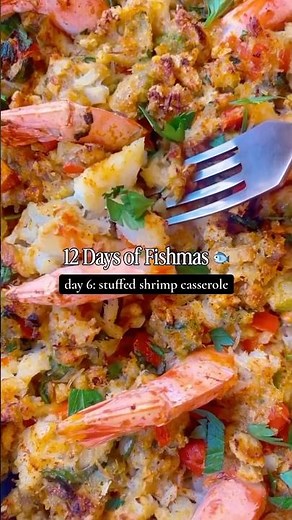 Crab Stuffed Shrimp Casserole #seafoodrecipes #recipe #seafoodprep #seafoodrecipe