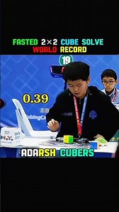 ⚡ 2x2 Rubik's Cube World Record 🤯 0.39 Seconds! 🔥😱 #shorts#worldrecord#ytshorts#rubikscube