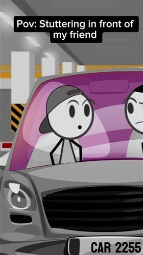 Stuttering in front of my friend be like 😂 #funny #funnyanimation #skit #acting #comedy #comedyvideo