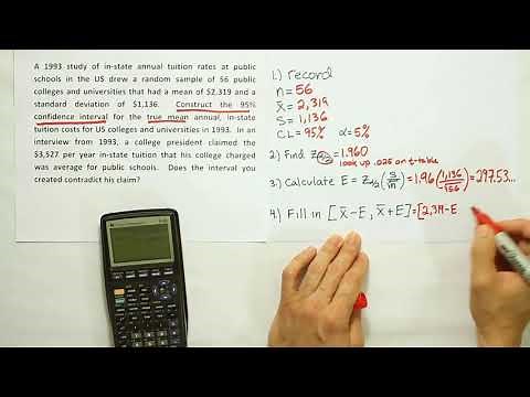 How to construct a confidence interval for the mean an example