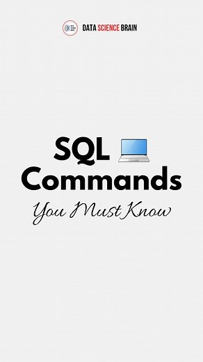 Deepak Jose | Data Science & Gen AI on Instagram: "🏆SQL Commands You must Know👇 1️⃣DDL (Data Definition Language): CREATE: Creates a new table or database. ALTER: Modifies an existing database object. DROP: Deletes an entire table, database, or other objects. TRUNCATE: Removes all records from a table, deleting the space allocated for the records. 2️⃣DML (Data Manipulation Language): SELECT: Retrieves data from the database. INSERT: Adds new data to a table. UPDATE: Modifies existing data in a