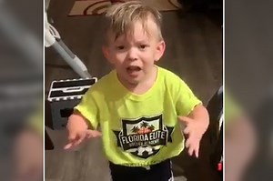 ‘Aww, man!’: Adorable boy reacts to not getting goodbye kiss from mom