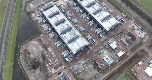 Construction of a data center. Building internet infrastructure.