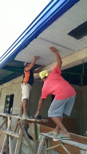 cladding#short#installation of cladding ceiling# wall angle#rivets