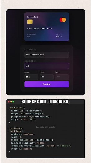 Build an Animated Credit Card Form with HTML CSS & JavaScript