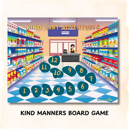 Real-life Social Skills Board Game for Preschoolers | Encourage Gratitude, Politeness at the Market| Social Emotional Learning Activity - Etsy