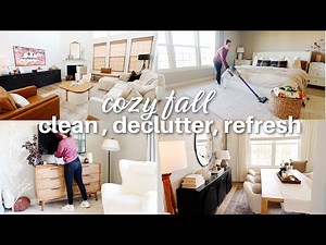 NEW COZY FALL CLEAN WITH ME | Declutter and Cozy Cleaning Motivation