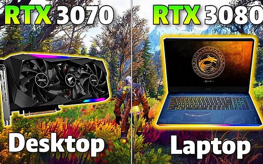 RTX 3080 笔记本电脑 VS Nvidia Geforce RTX 3070 台式机游戏基准 | 测试 9 场比赛 | Pug Tech Tips 202