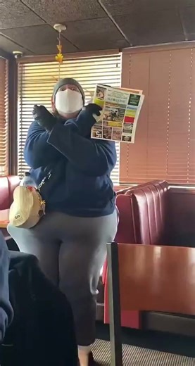 Masked woman in a Denver restaurant screams hysterically and demands that the cops are called. The people eating and recording say she belongs in a mental institution. The meal for the people eating was free and the cops did come, reportedly. @ sgtnewsnetwork | Jamielynn Looney