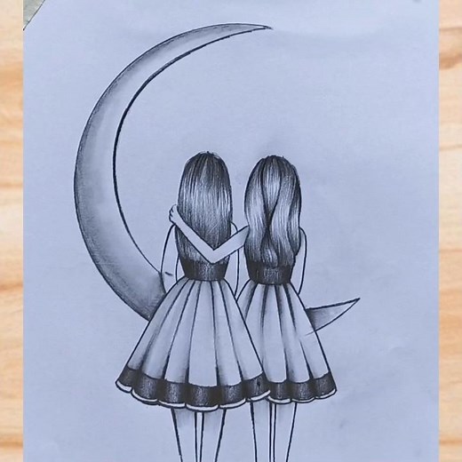 Best friends 💞 drawing ideas #bestfriend #friendship #pencildrawing #howtodraw #drawing