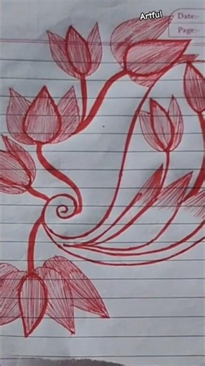 Red pen mandala art😱✨ || #shorts