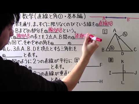 【中1 数学】中1-64 直線と角① ~基本編~