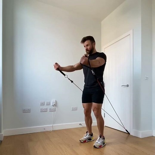 Resistance Band Exercises - Low Chest Fly