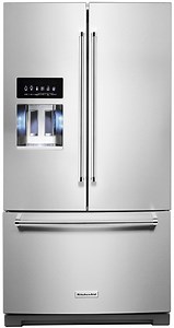 KitchenAid 26.8 Cu. Ft. Standard Depth French Door Refrigerator 36-Inch Wide in PrintShield Stainless Steel - KRFF577KPS