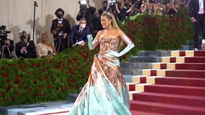 Blake Lively brings back mermaidcore in blue sequin fish scales dress
