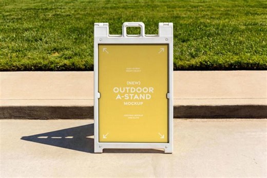 Download Outdoor A-Stand Signage Mockup