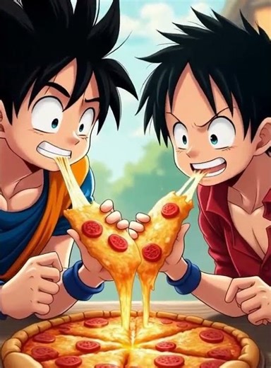 "Epic Pizza Party|Goku and Luffy’s Ultimate Food Showdown 🍕💥" | goku and luffy