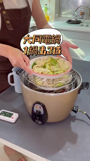 大同電鍋1鍋出3道，快速家常菜