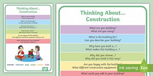 Construction Area Bloom's Taxonomy Poster