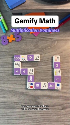 Dominoes Multiplication Game for Kids