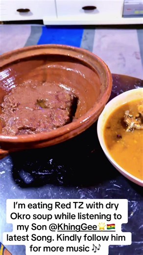 Enjoying Red TZ with Dry Okro Soup and Music