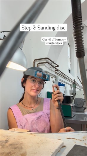 Amanda Jo Jewelry on Instagram: "Here’s how I turn molten silver into a shiny pendant… After casting, the silver turns different colors because of oxidation (see the yellow after taking it from the mold). In addition to pickling, I take a handful of steps to add the right finish. #jewelleryschool #florence #sandcasting #silversmithing #italy #jewelrymaking #silverjewelry"